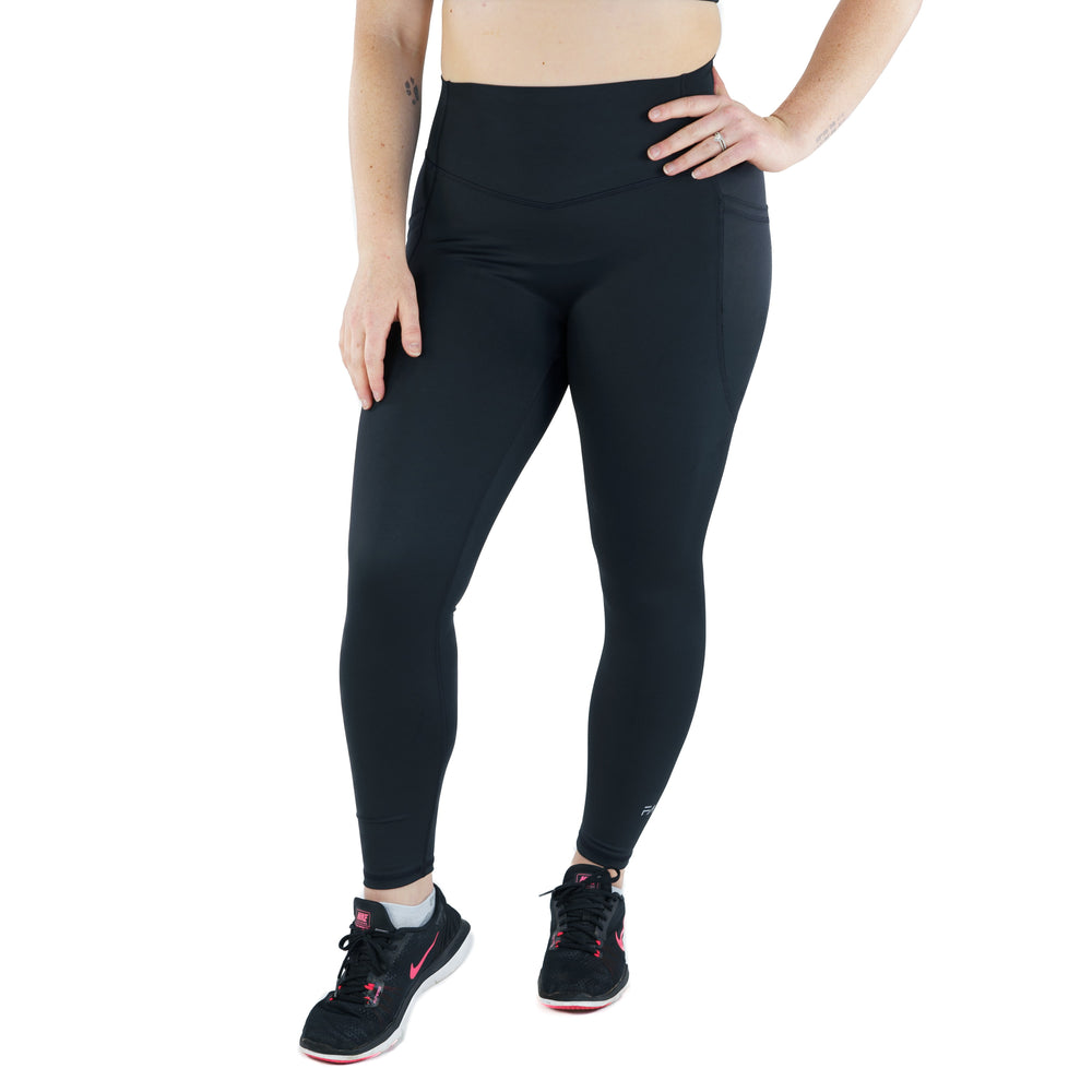 Affinity Leggings Black, modeled front view