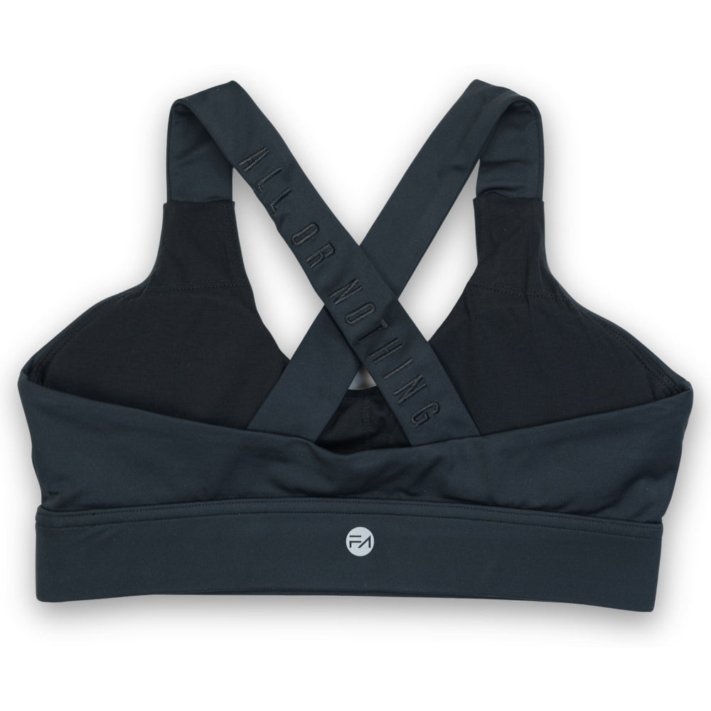 Affinity Sports Bra Black, flat lay back view