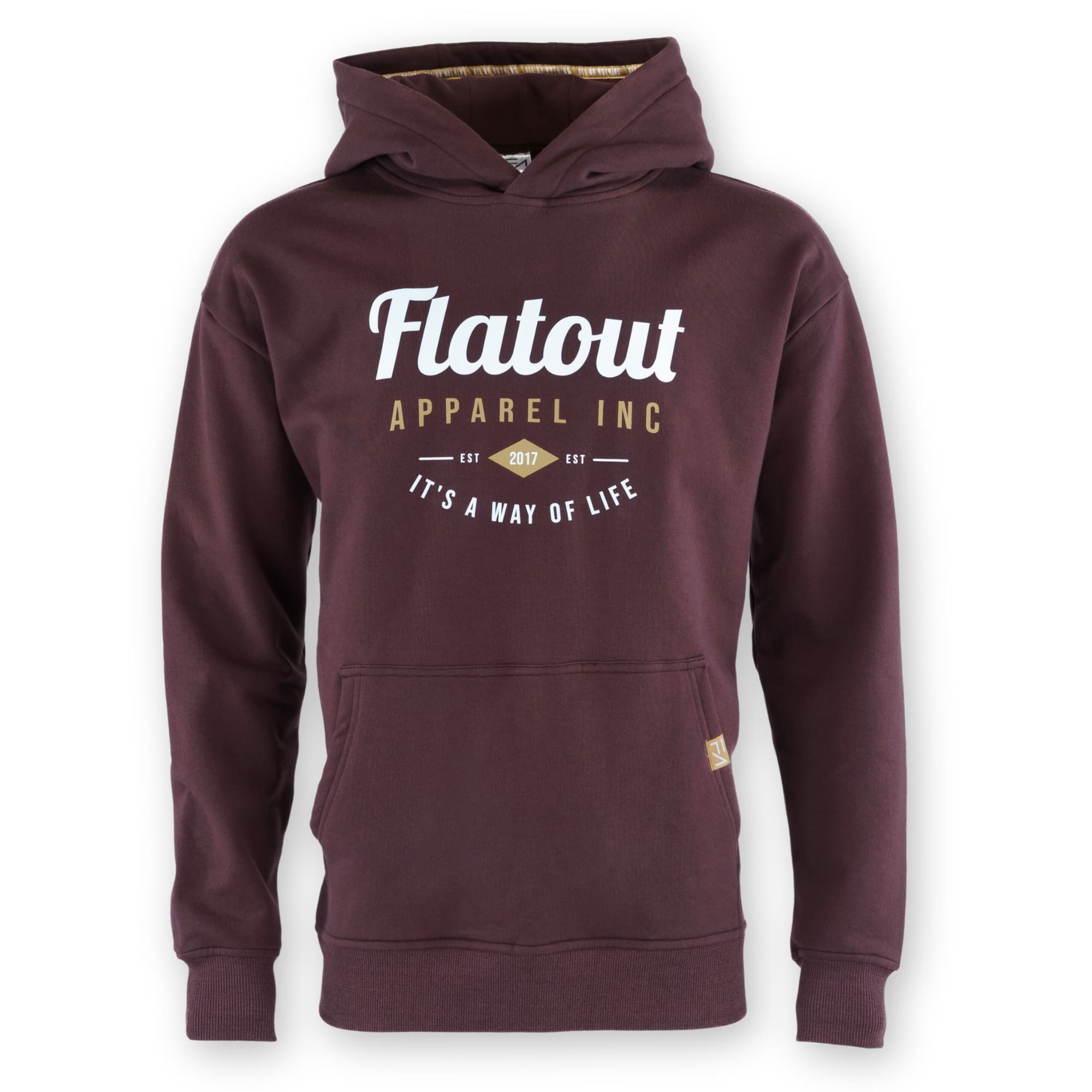 FA Pullover Hoodie Mahogany – Flatout Apparel - Main Image