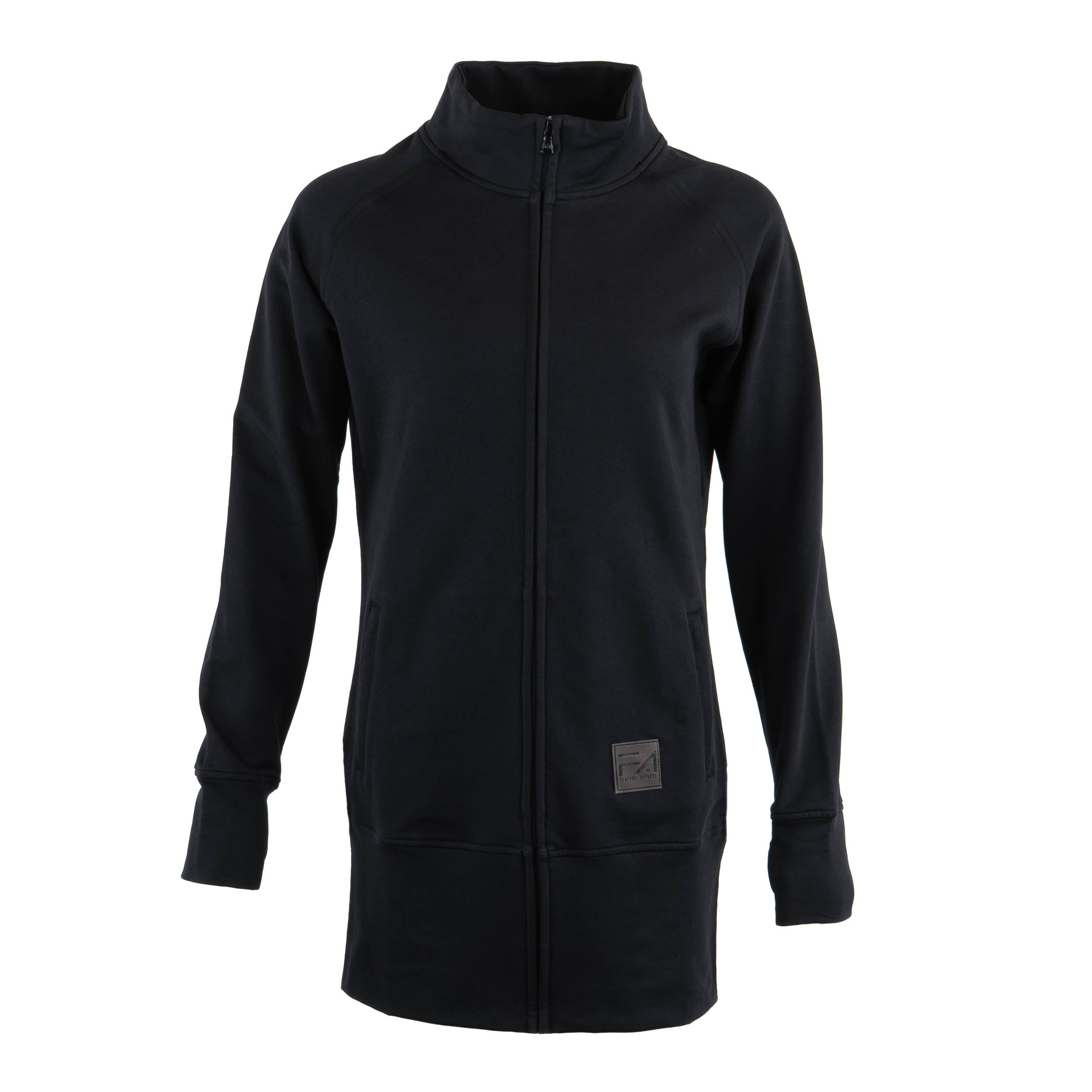 Kora Long Zipup Jacket Black (TT) — Flatout Apparel Inc.
