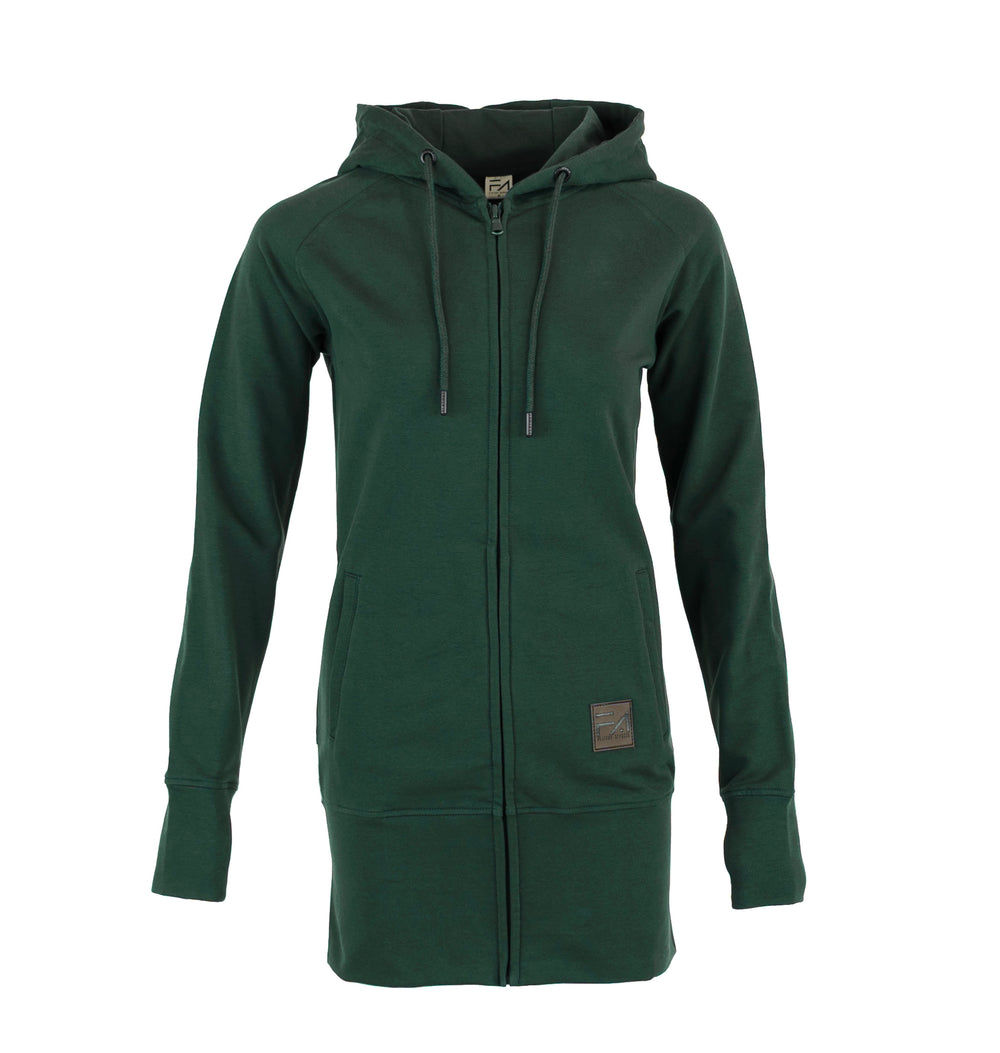 Kora Long Zipup Hoodie Pine Green (TT)