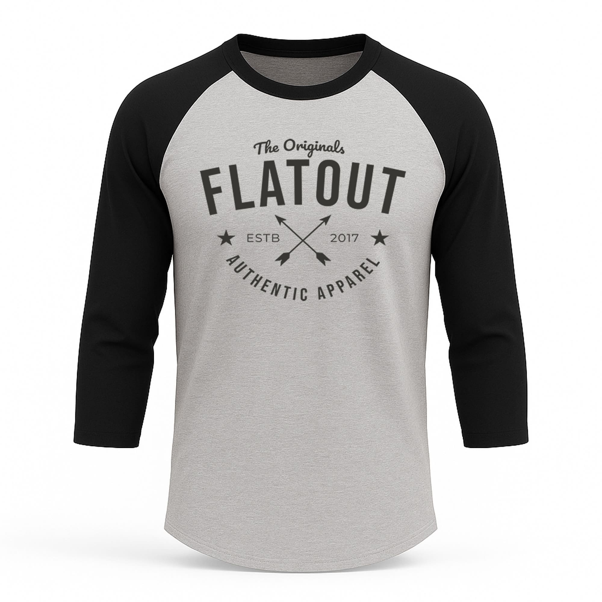 FA Raglan 3/4 (Black / Heather Grey)