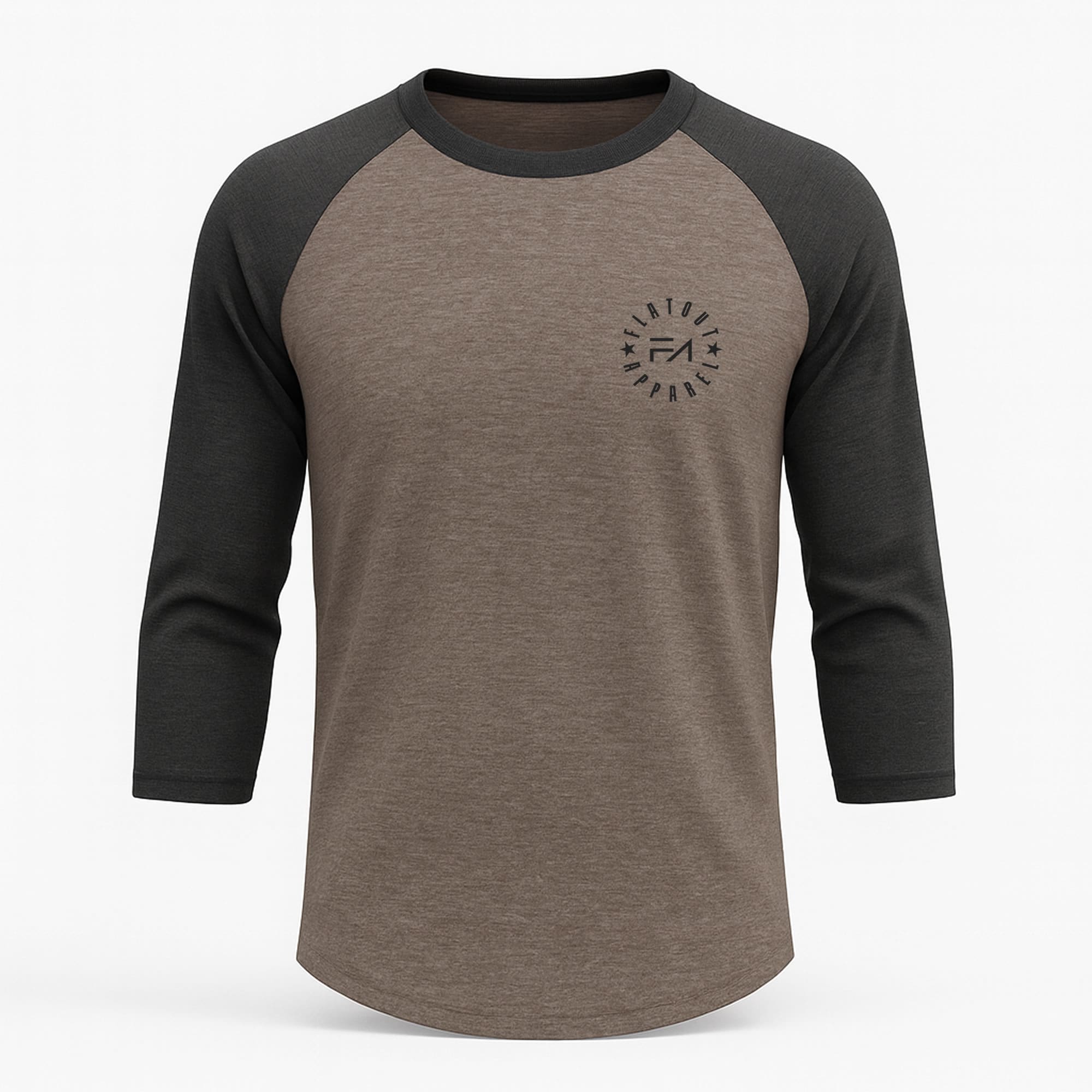 FA Raglan 3/4 (Charcoal / Heather Brown)