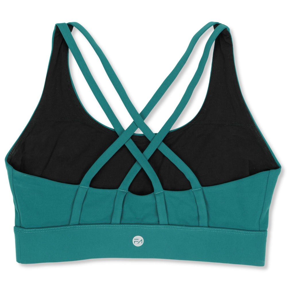 Allure Sports Bra Teal, back view