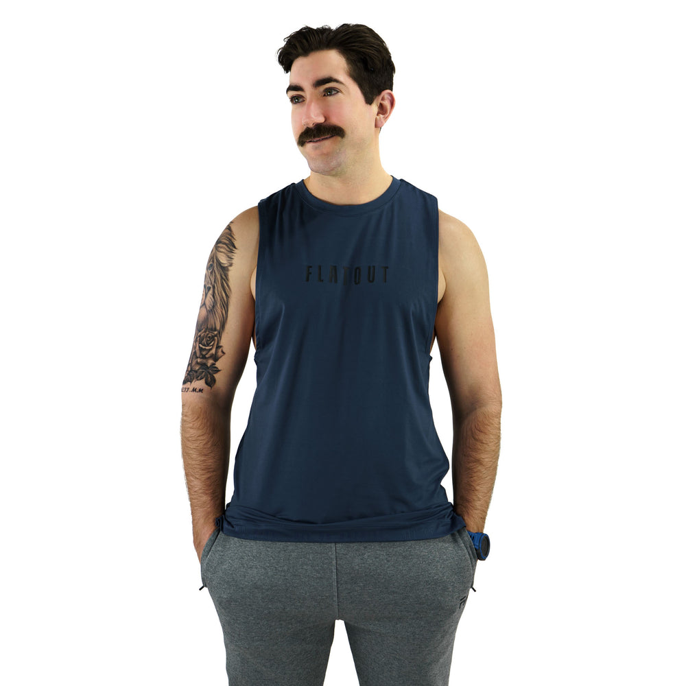 Distinct Tank Blue, modeled front view