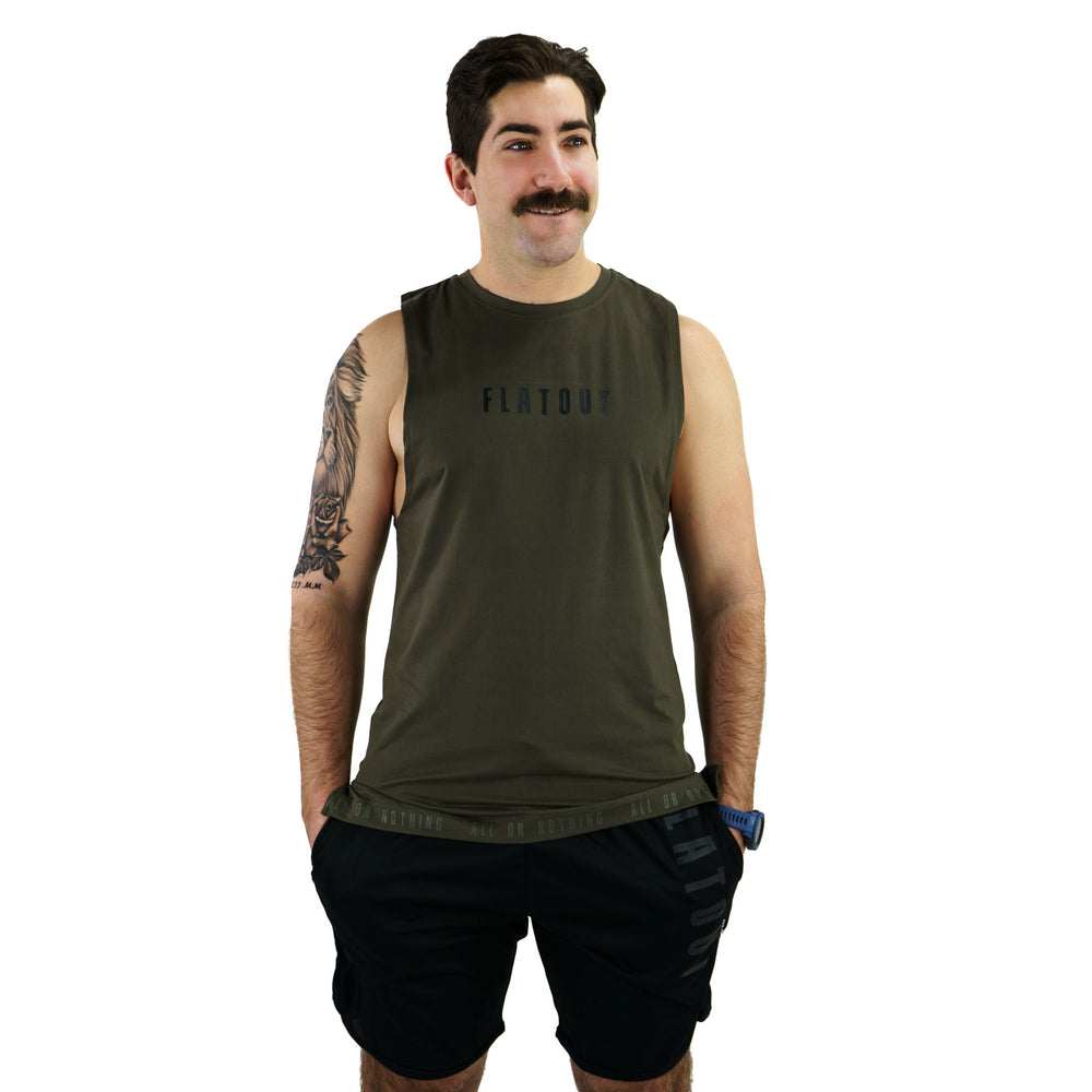 Distinct Tank Olive, modeled front view