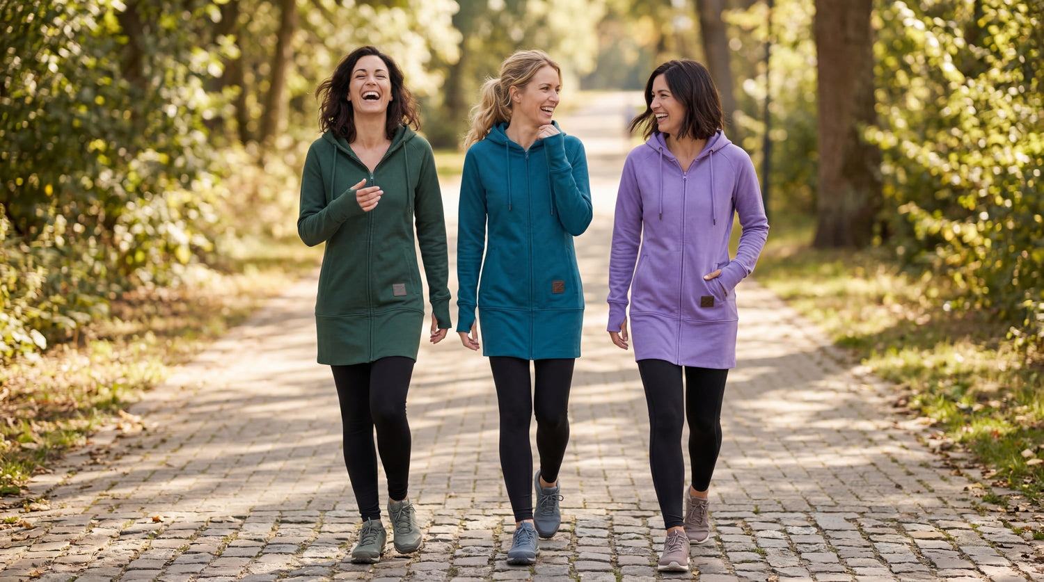 Kora long hoodies and jackets in multiple colors