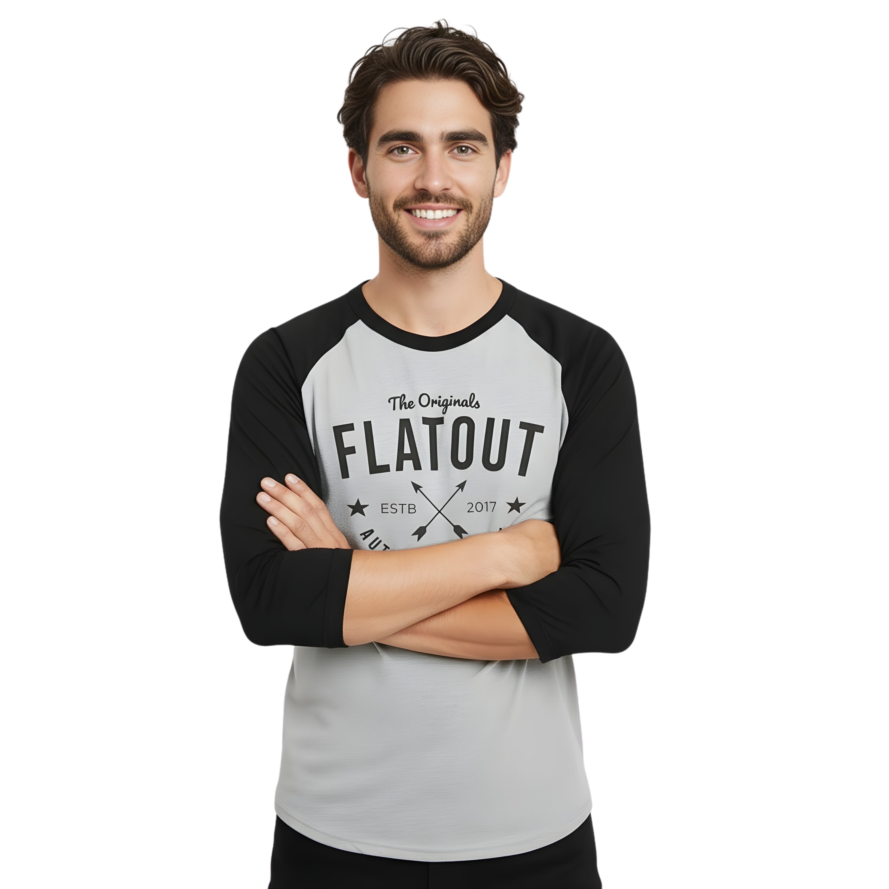 FA Raglan 3/4 (Black / Heather Grey)