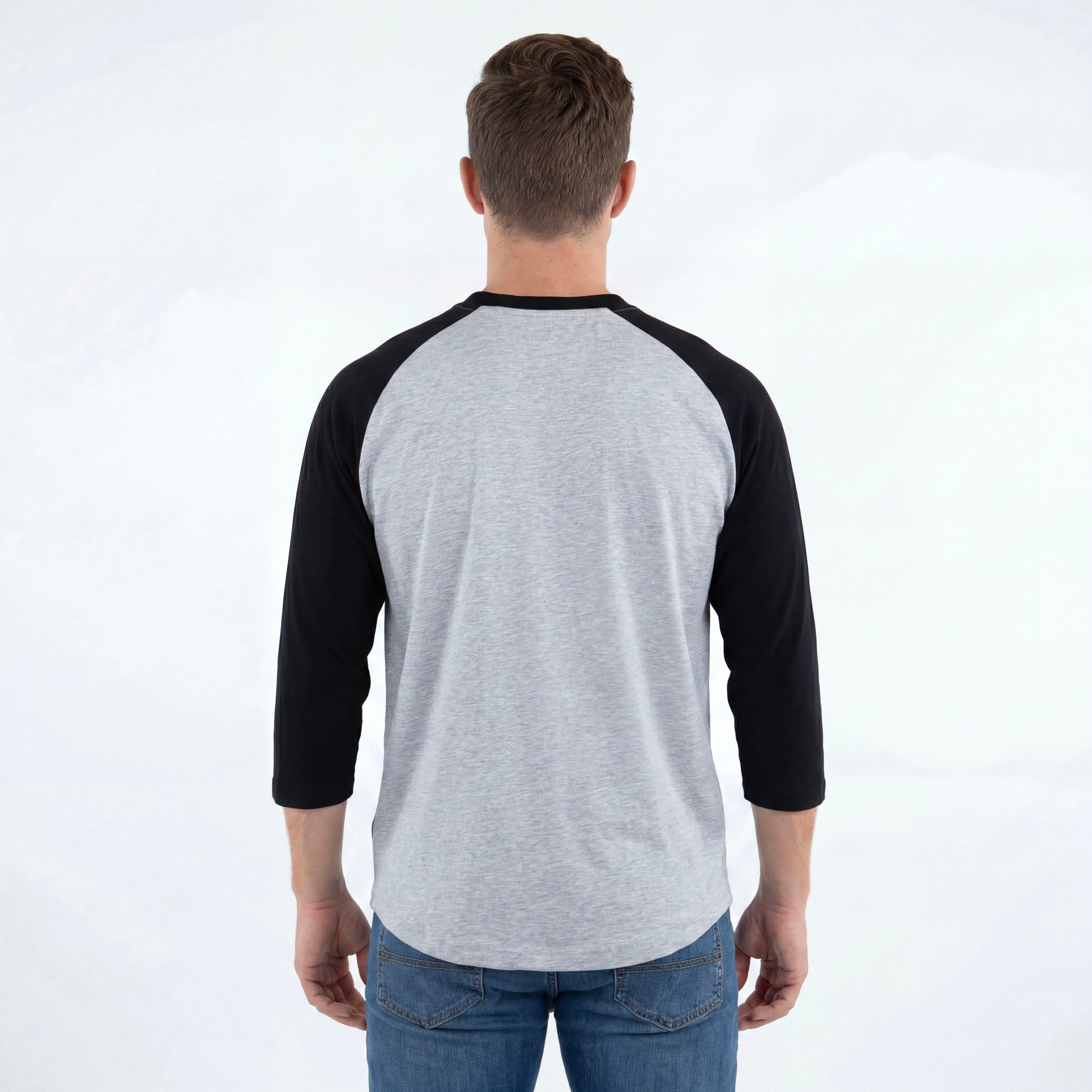 FA Raglan 3/4 (Black / Heather Grey)