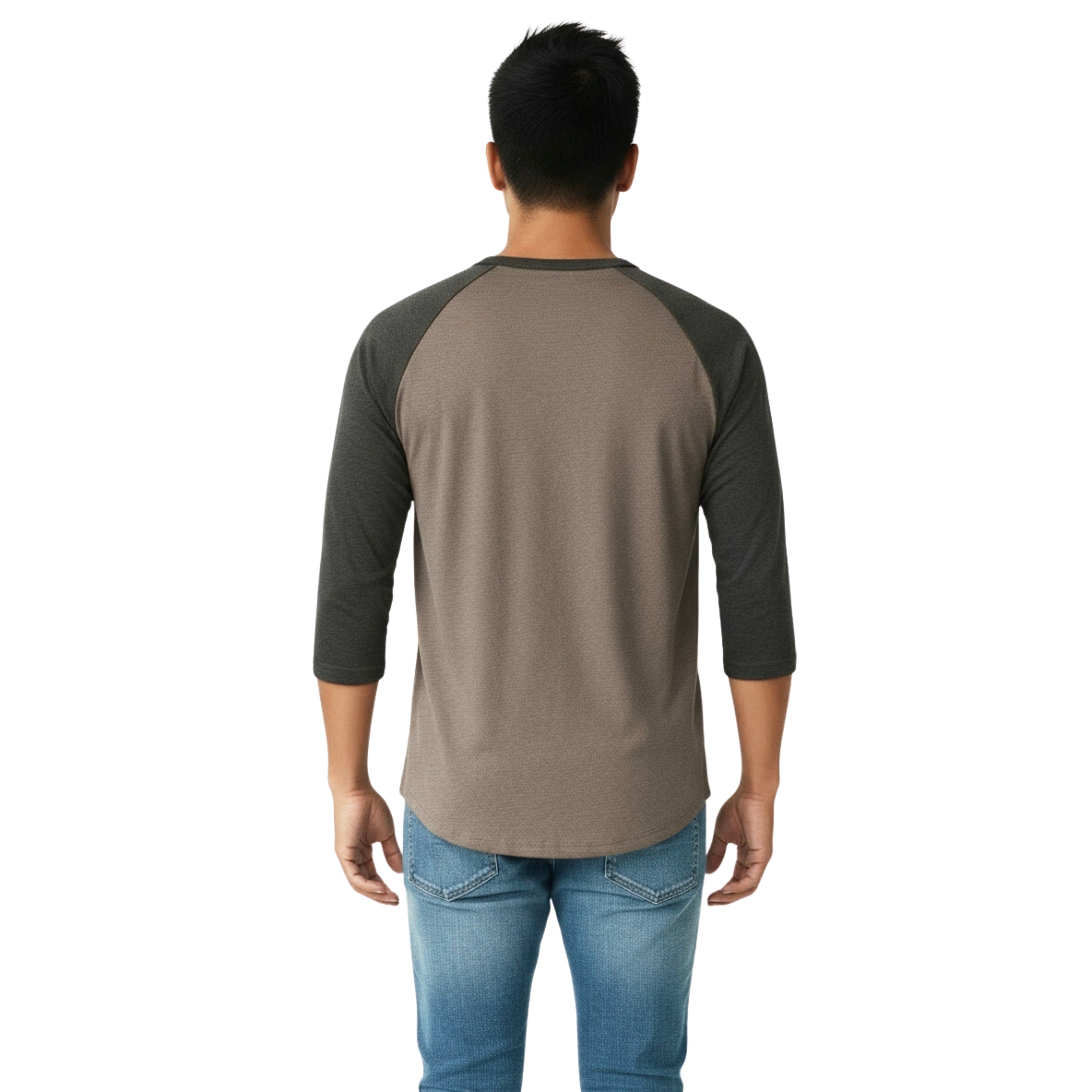 FA Raglan 3/4 (Charcoal / Heather Brown)