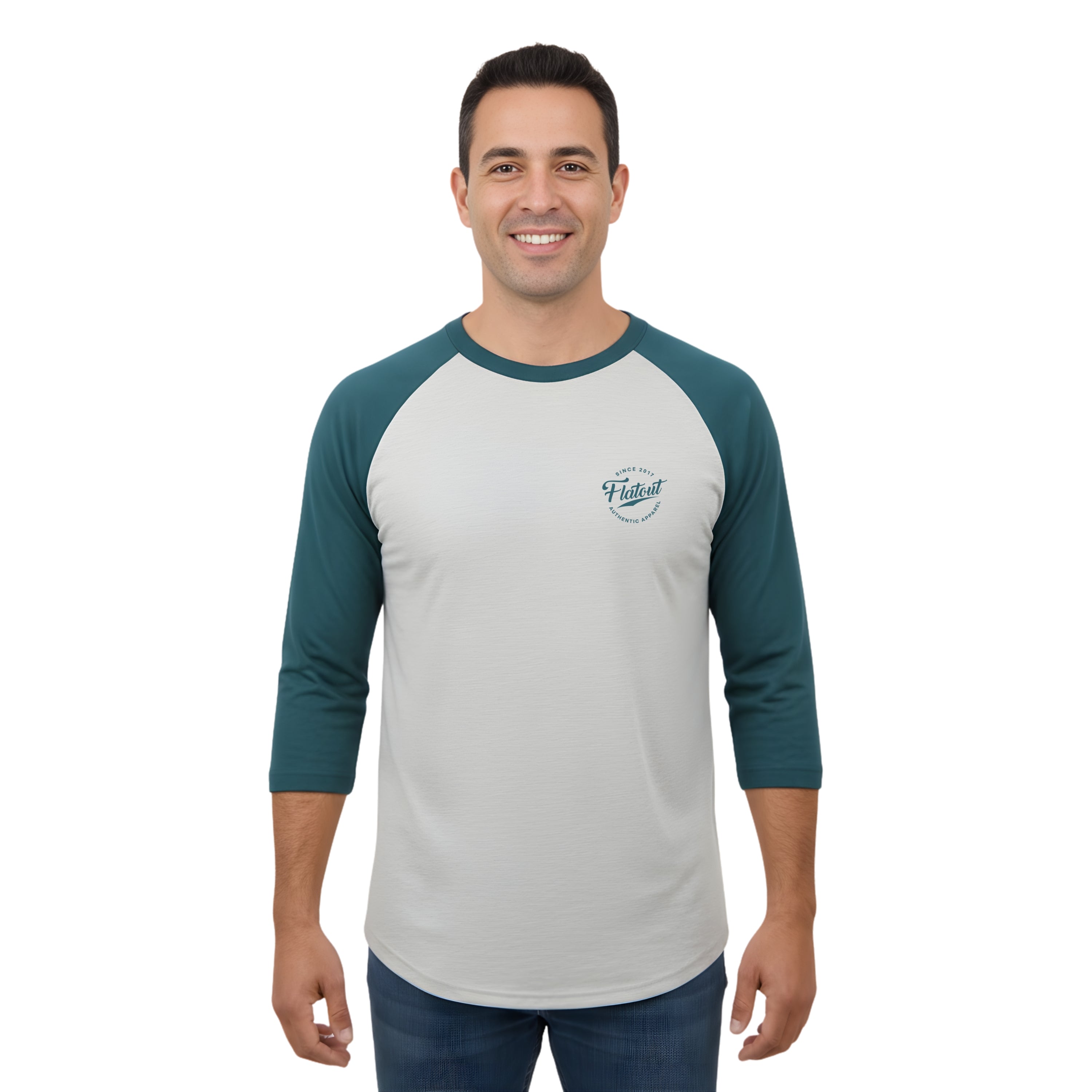 FA Raglan 3/4 (Deep Teal / Heather Grey)