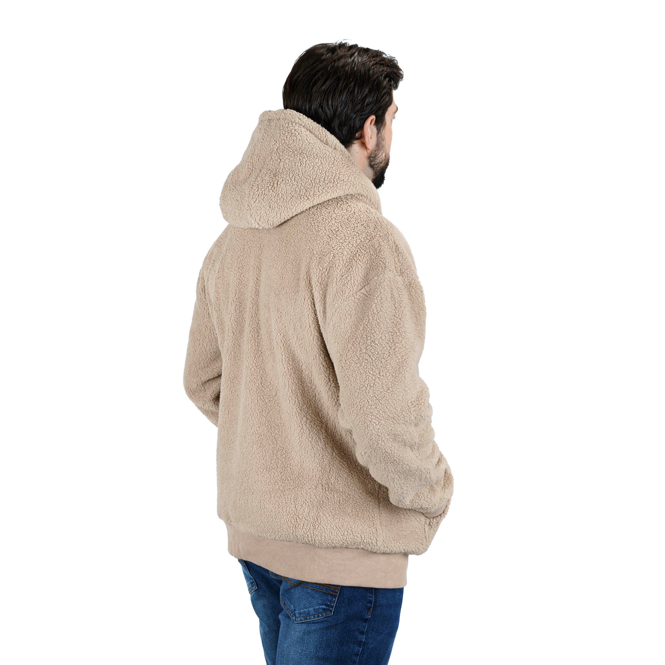 Hooded sherpa pullover on sale