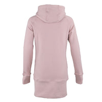 A light pink hooded sweatshirt shown from the back, displayed on a clean white background.