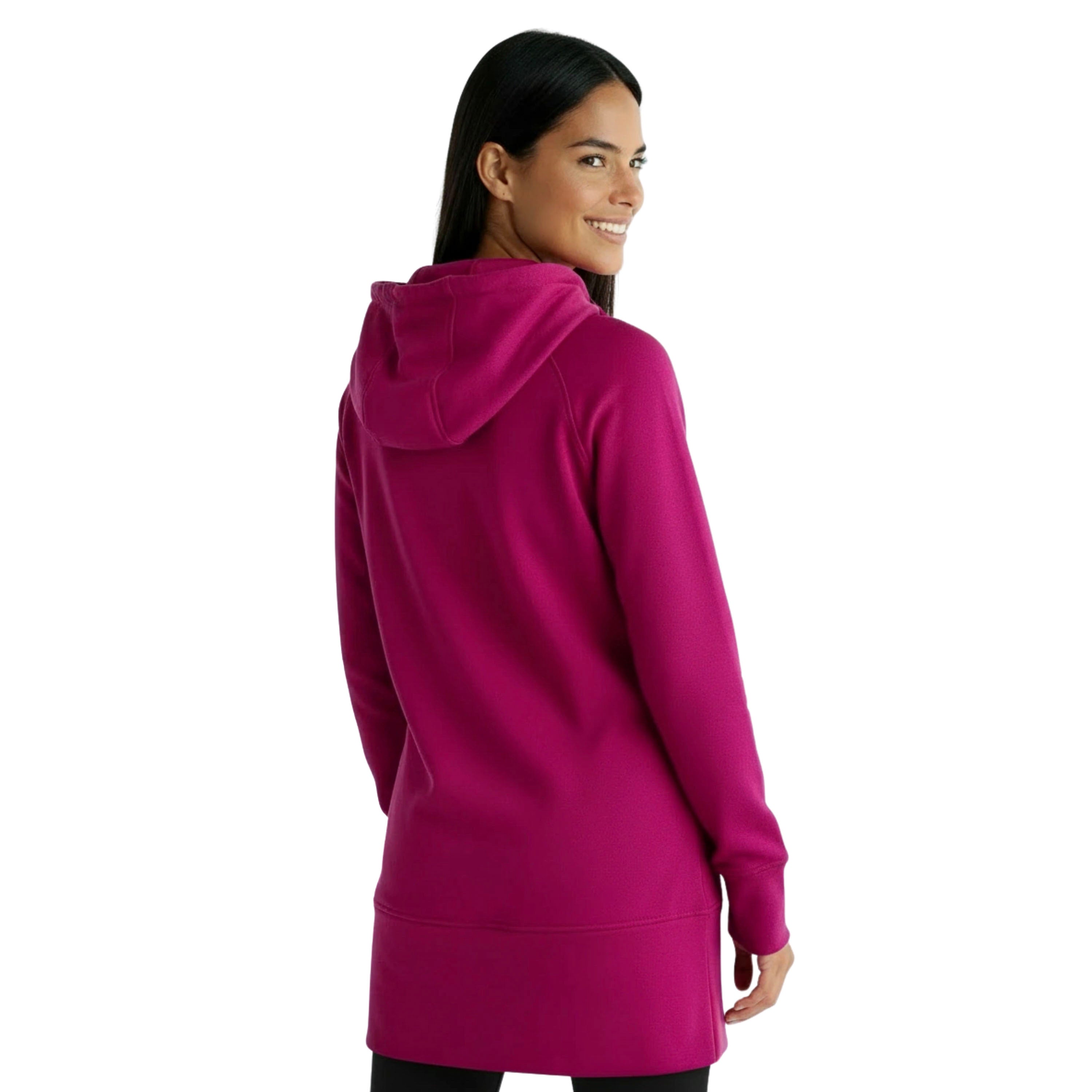 Kora Long Zipup Hoodie Dark Fuchsia