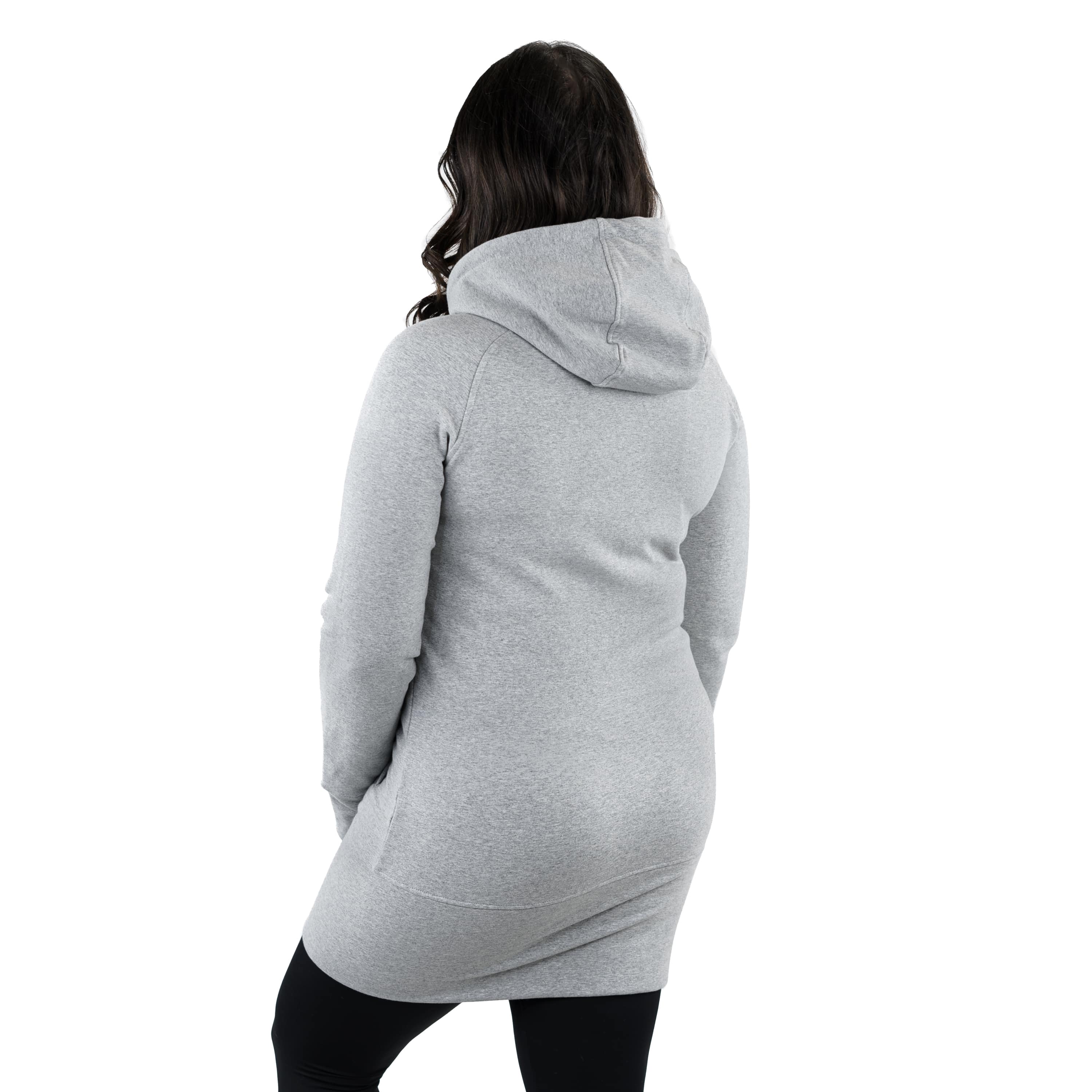 Kora Long Zipup Hoodie Heather Grey — Flatout Apparel Inc.