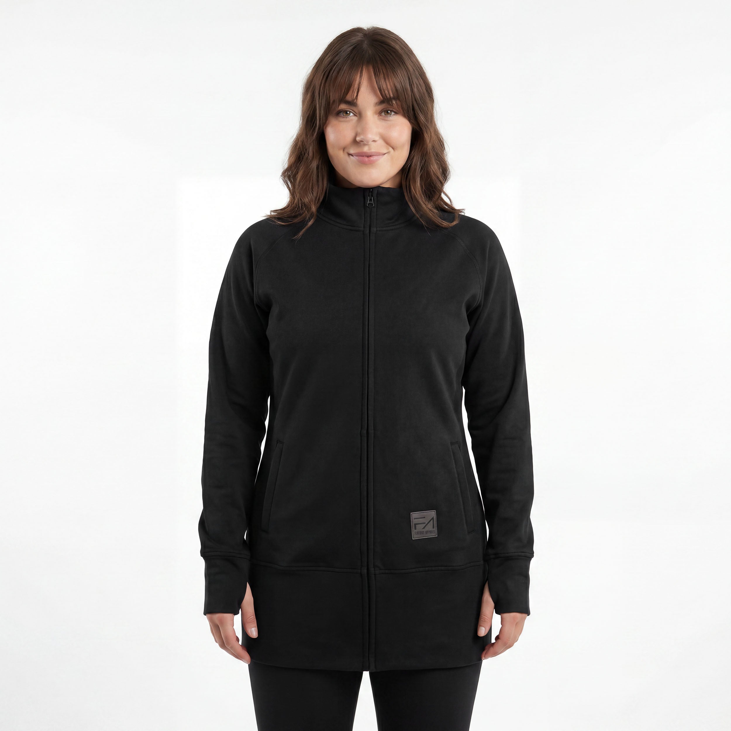 Kora Long Zipup Jacket Black (TT)
