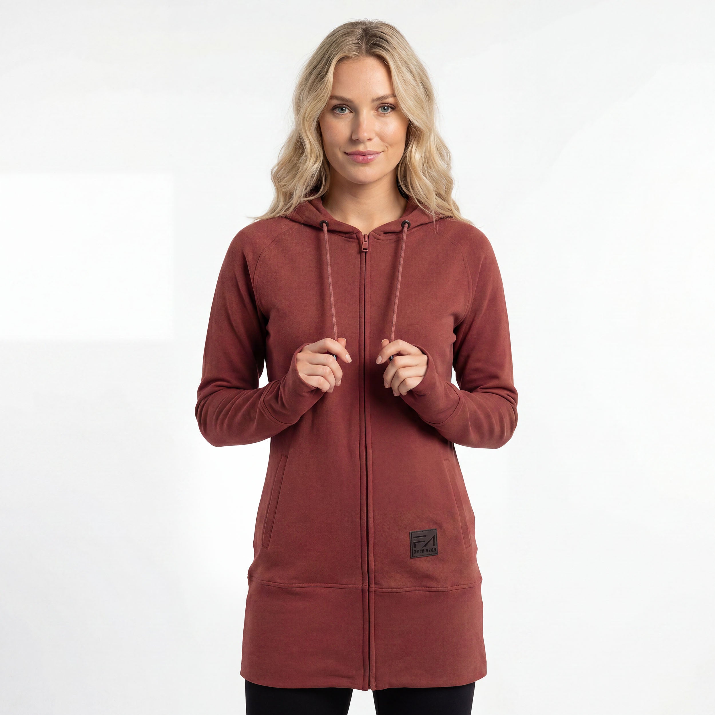 Kora Long Zipup Hoodie Burnt Orange (TT)