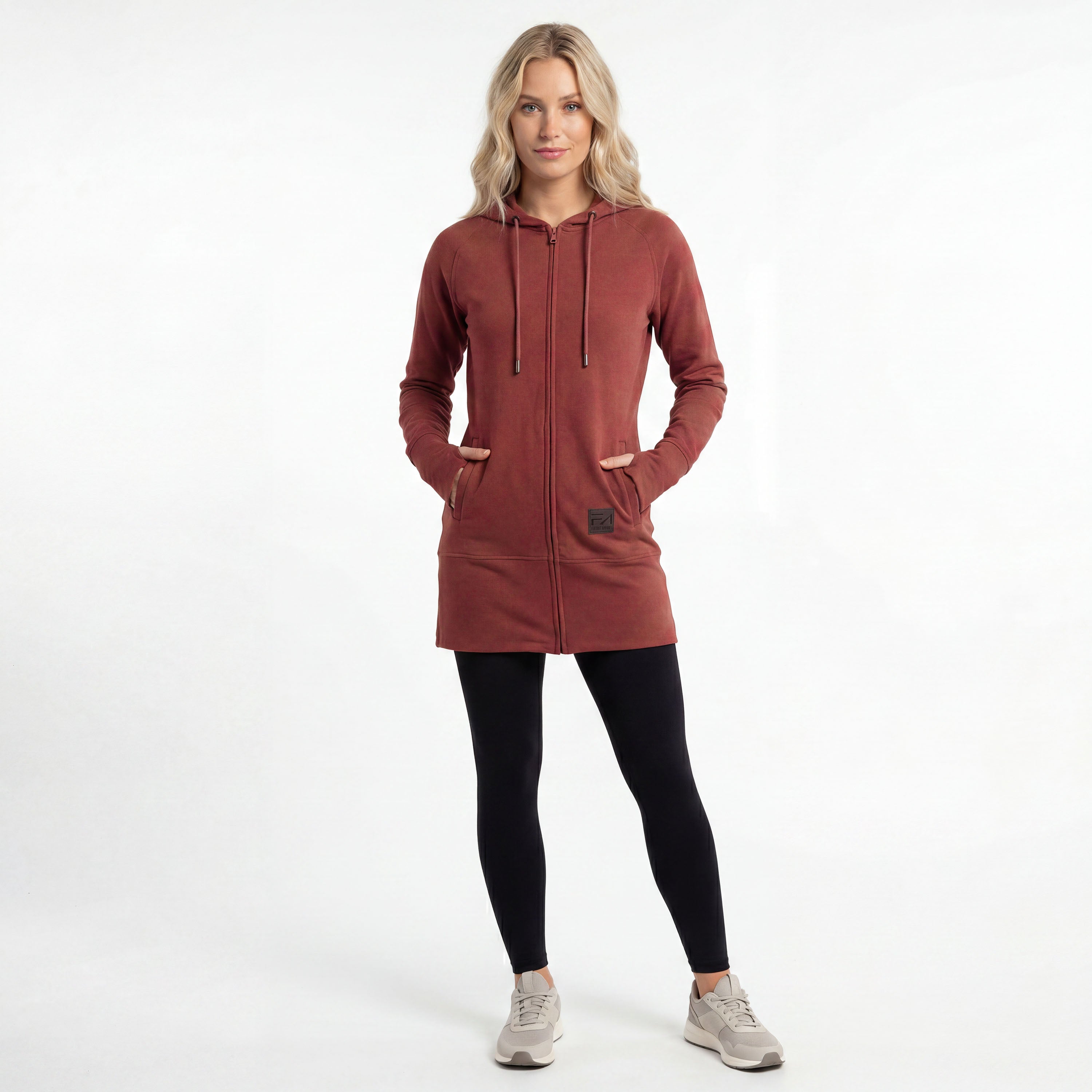 Kora Long Zipup Hoodie Burnt Orange (TT)