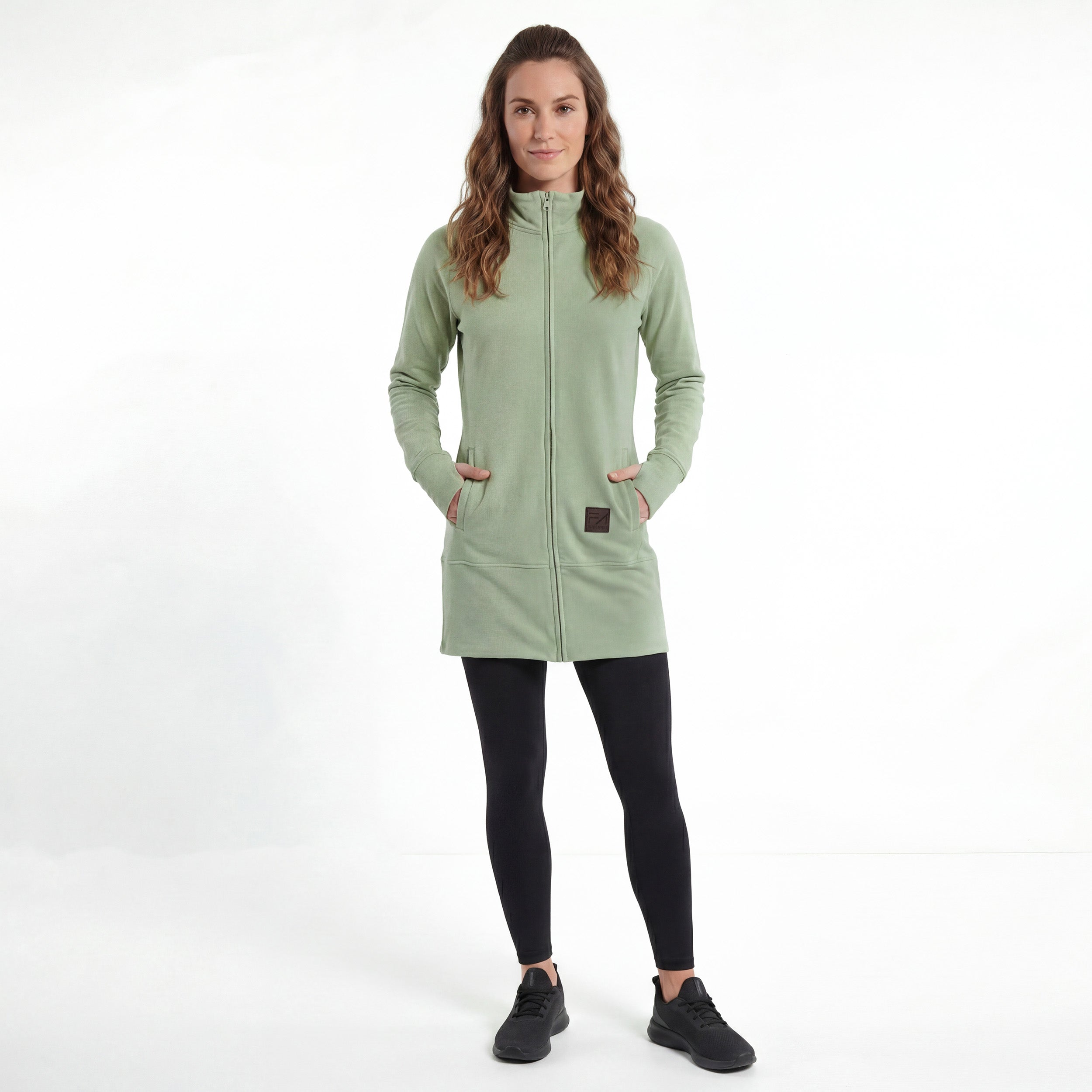 Kora Long Zipup Jacket Sage (TT)