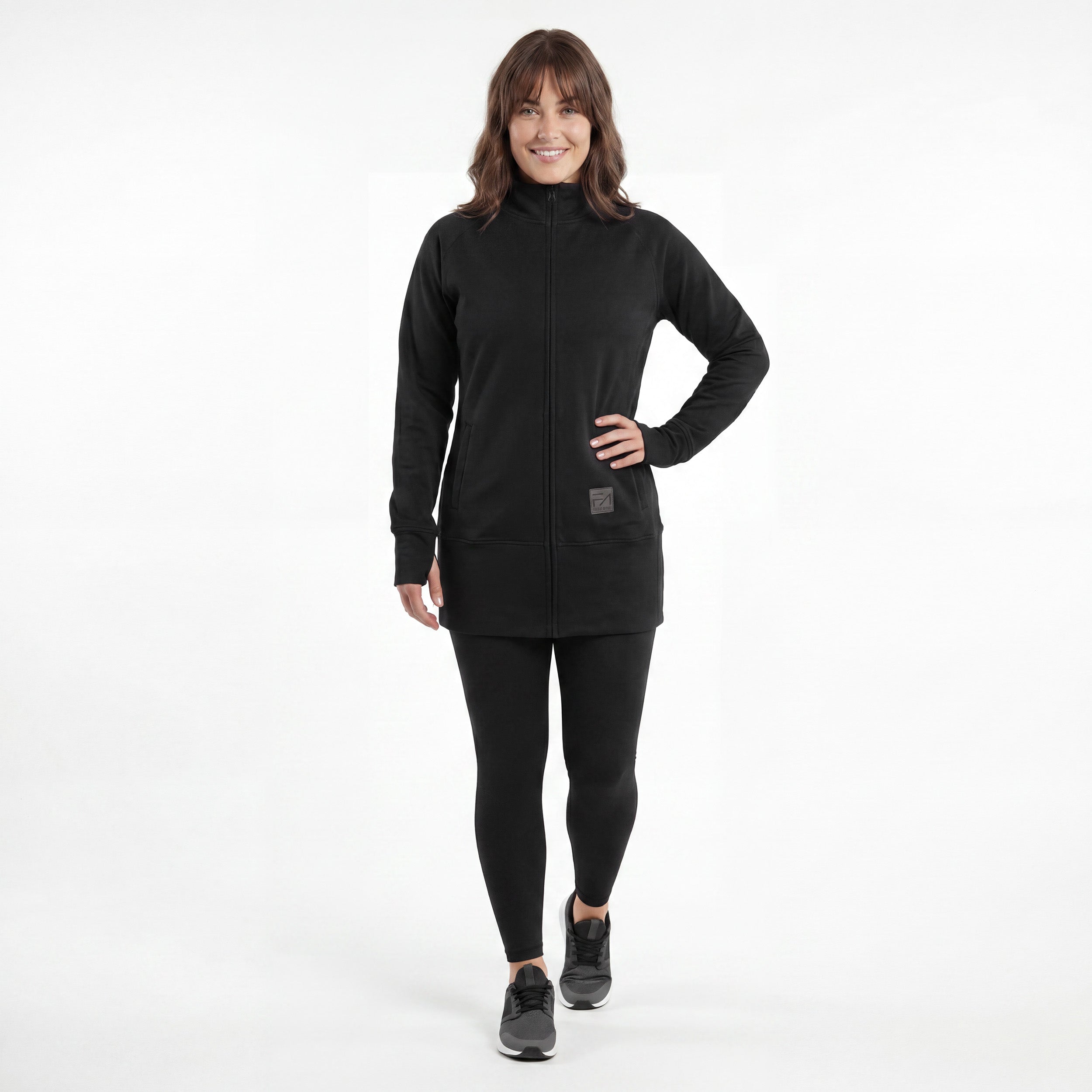 Kora Long Zipup Jacket Black (TT)