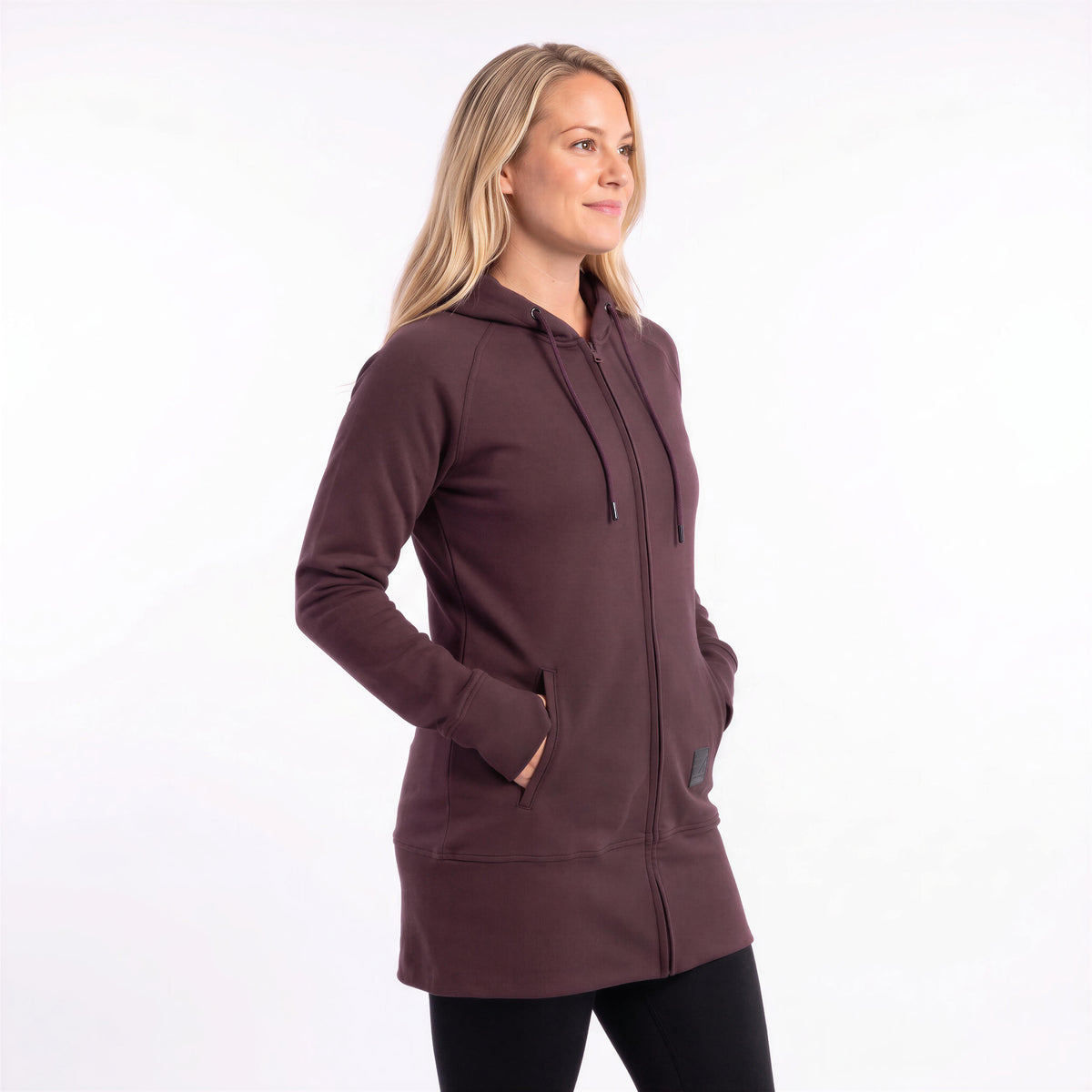 Kora Long Zipup Hoodie Plum