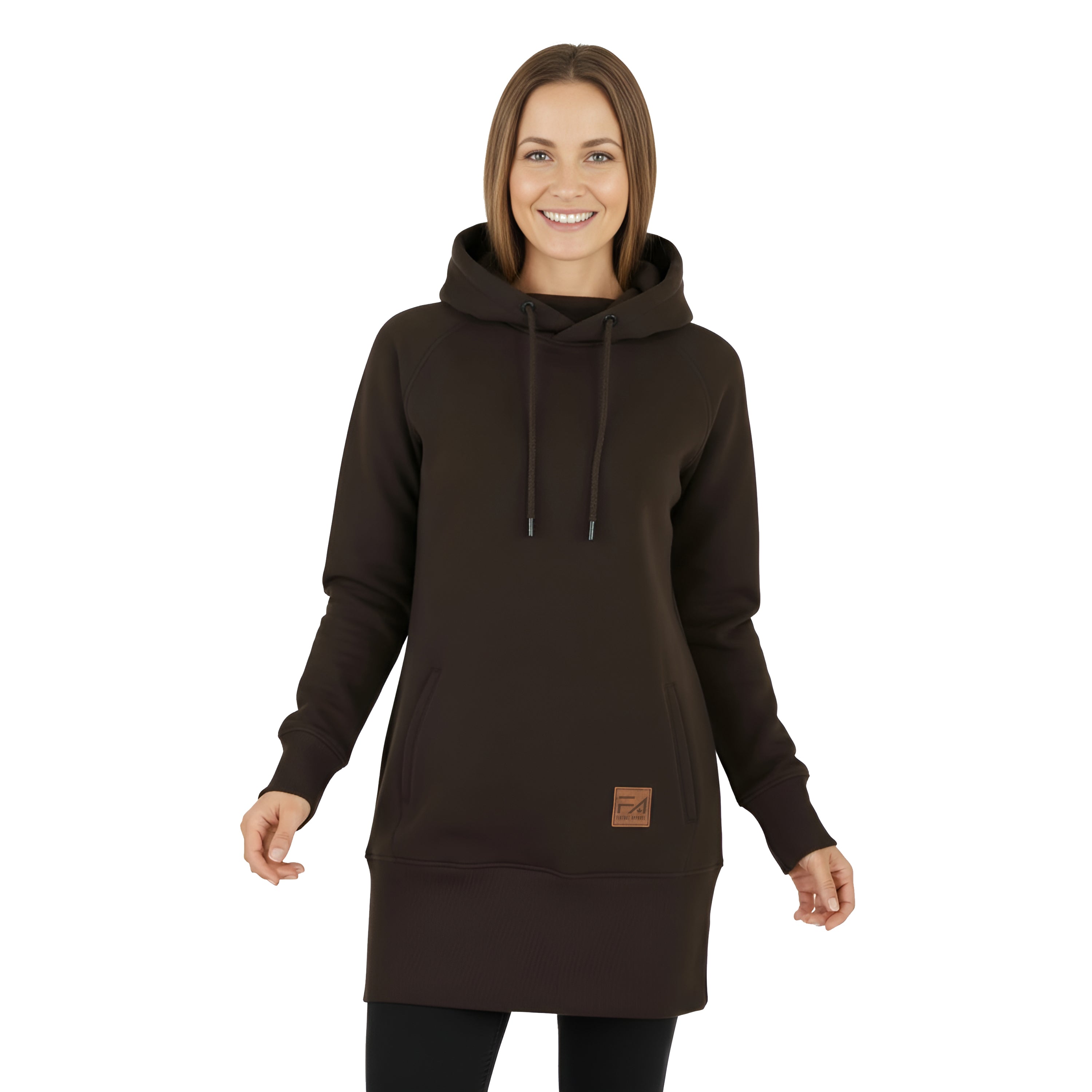 Sweat à capuche long Kora Chocolat