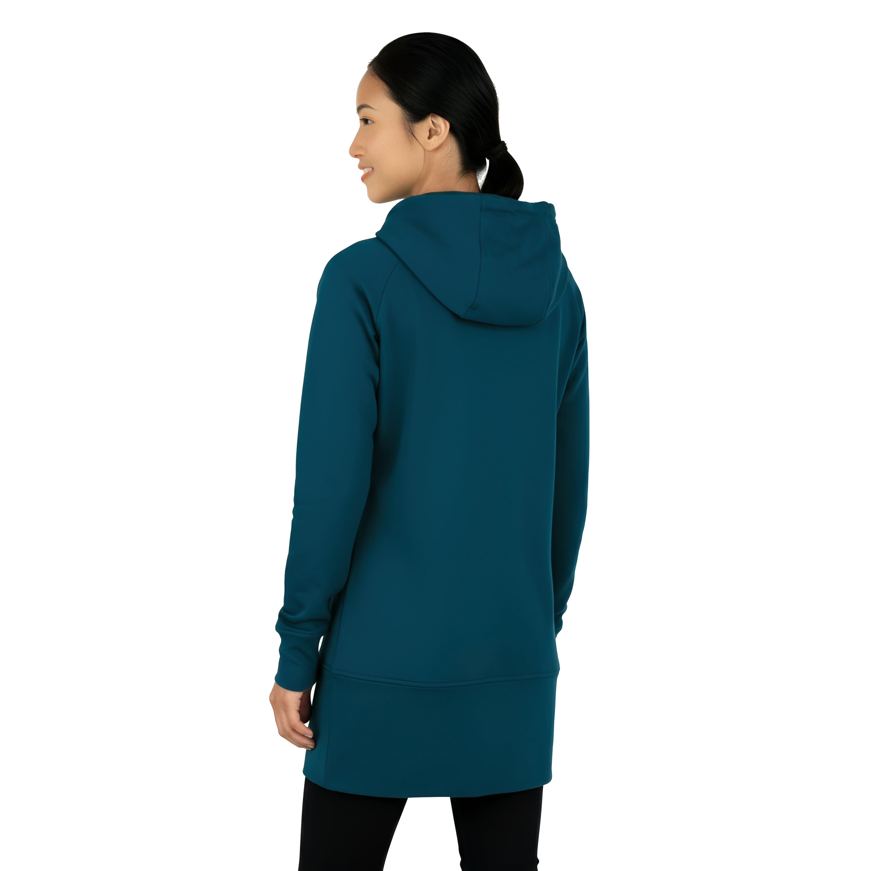 Sweat à capuche zippé Kora Long Bleu sarcelle foncé (TT)