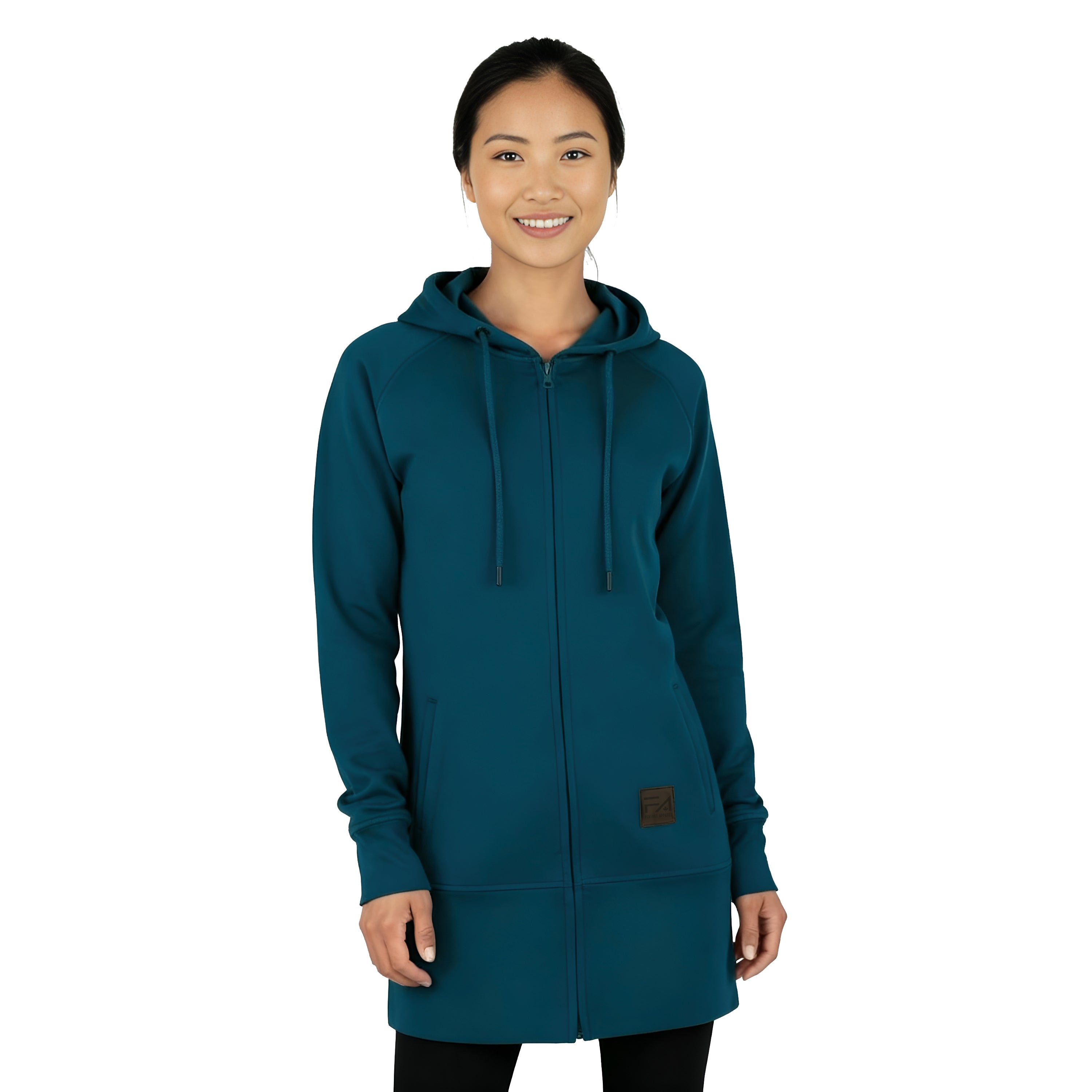 Kora Long Tech Terry Zipup Hoodie - Deep Teal – Flatout Apparel Inc.