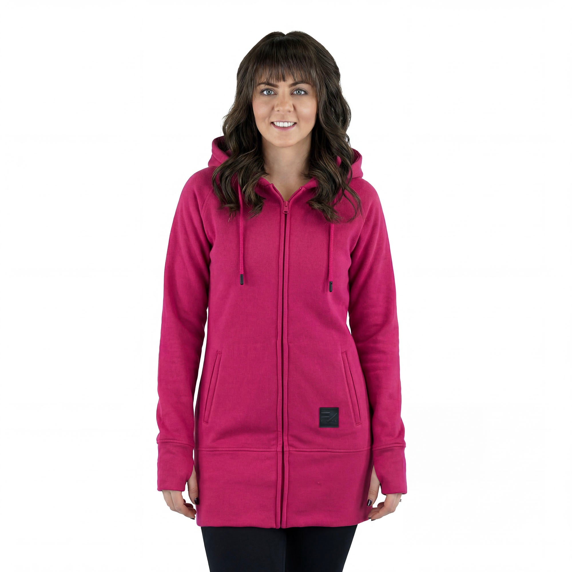 Kora Long Zipup Hoodie Hot Pink