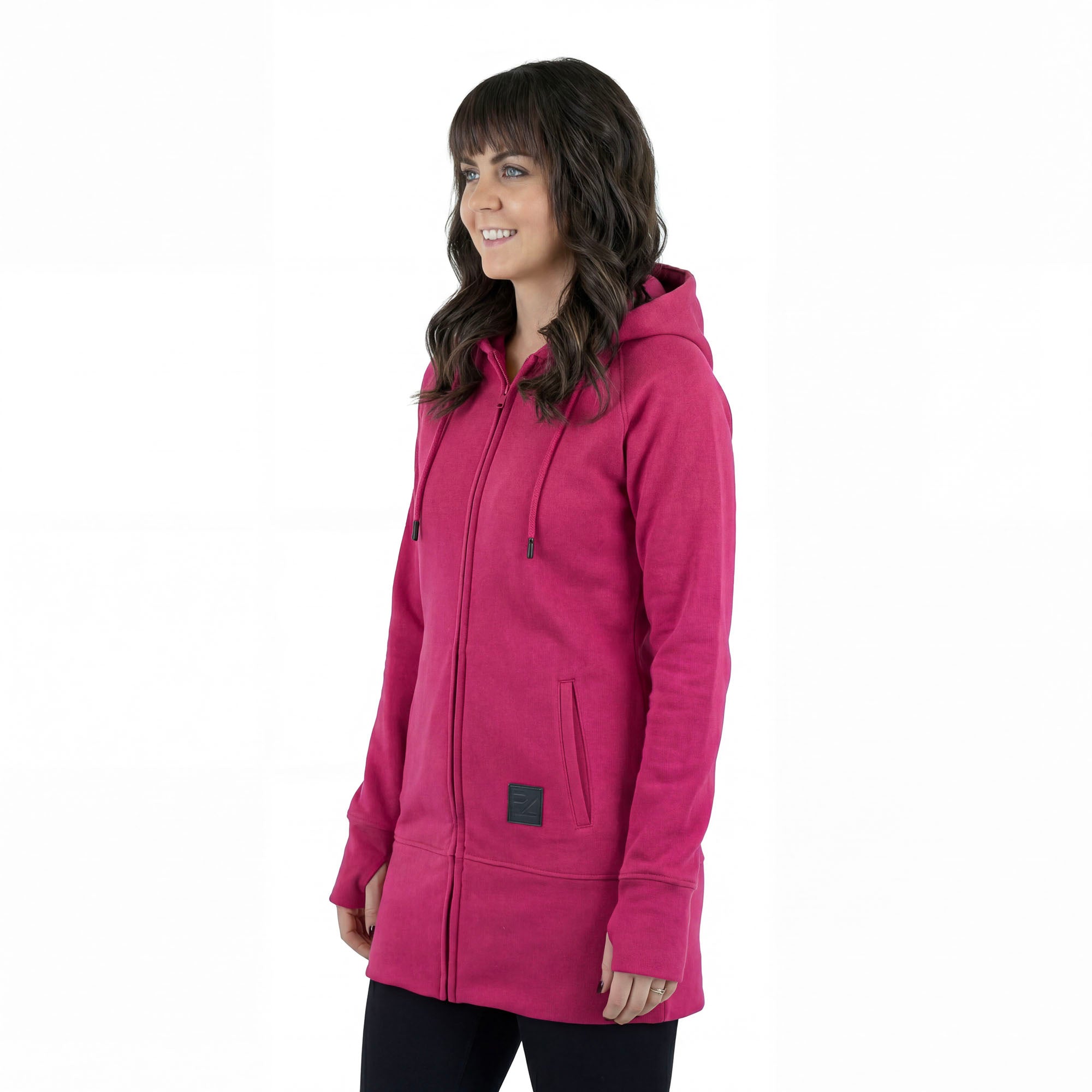 Kora Long Zipup Hoodie Hot Pink