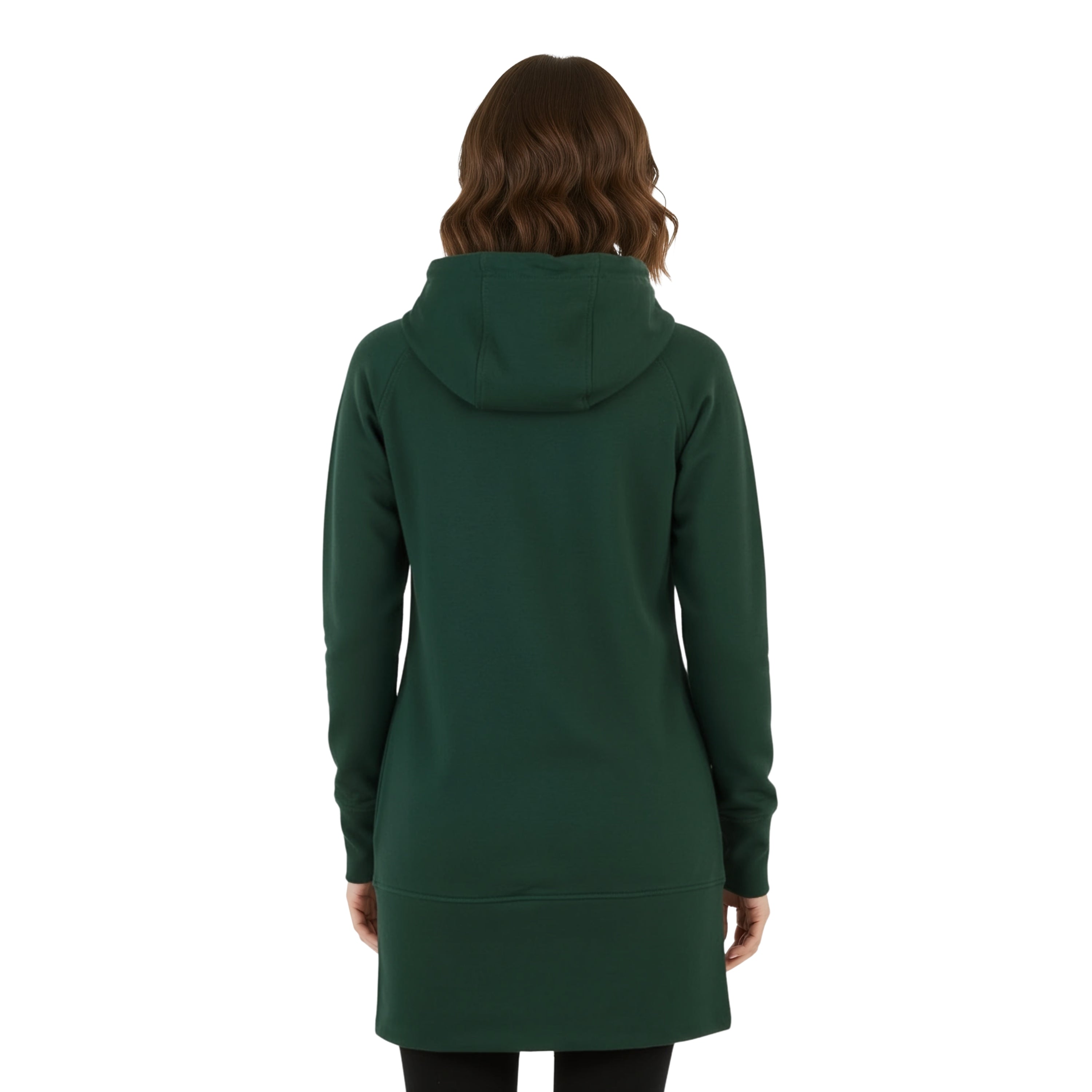 Sweat à capuche zippé long Kora vert pin (TT)