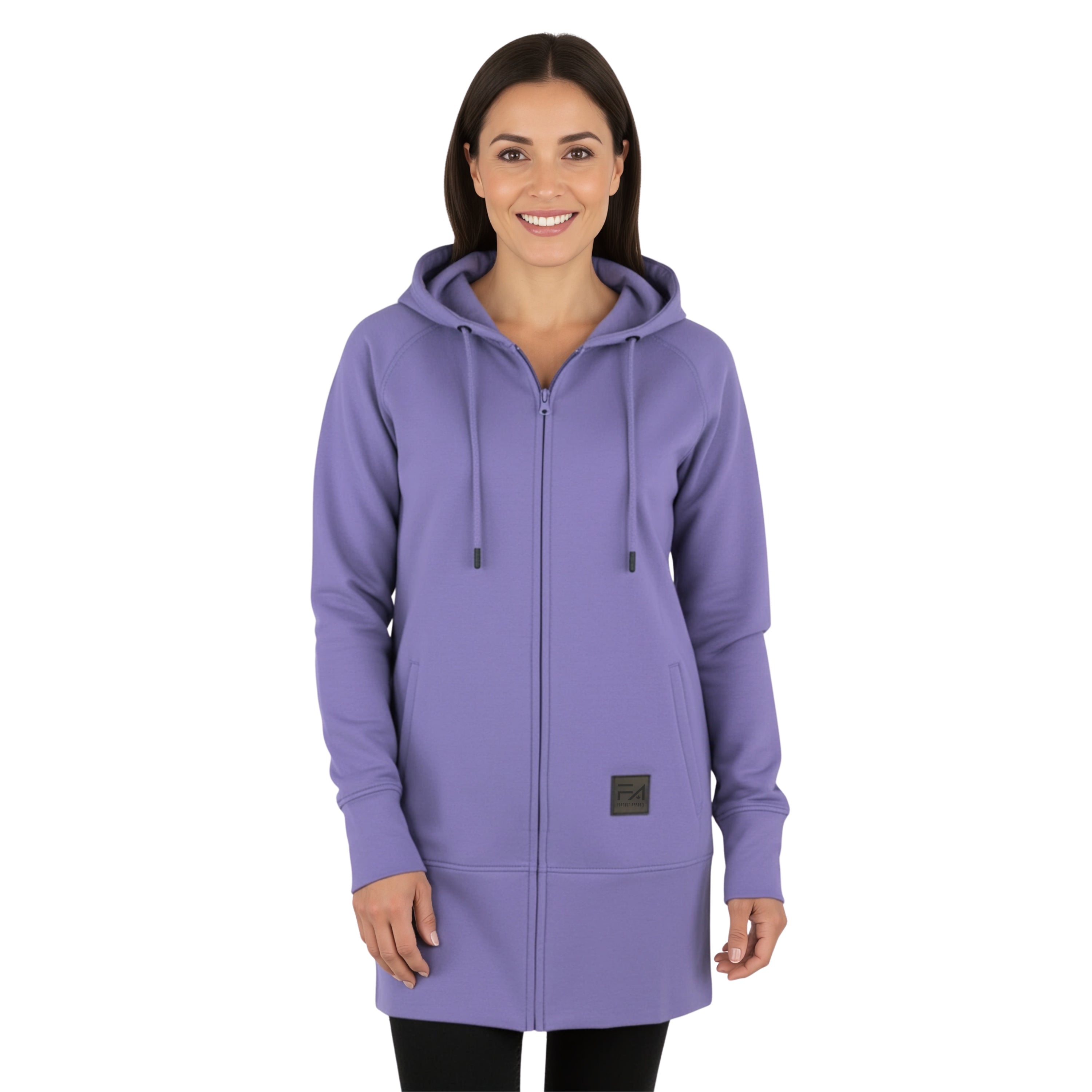Sweat à capuche zippé long Kora violet (TT)
