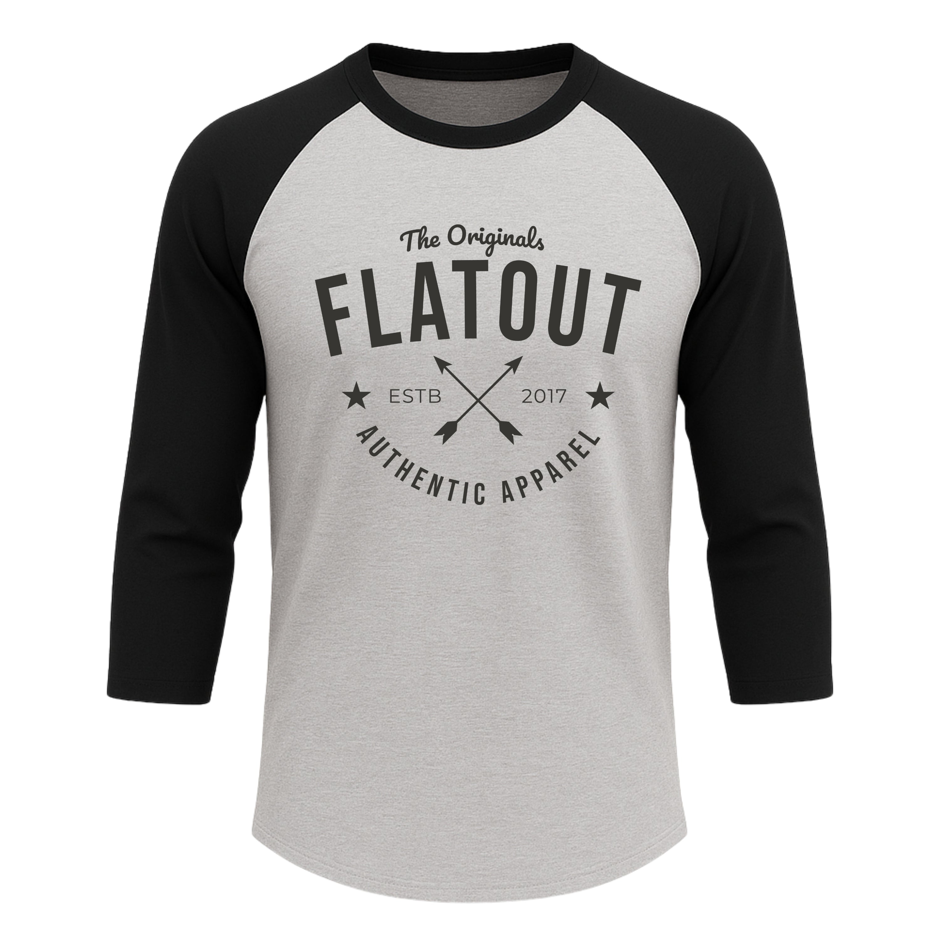 FA Raglan 3/4 (Black / Heather Grey)