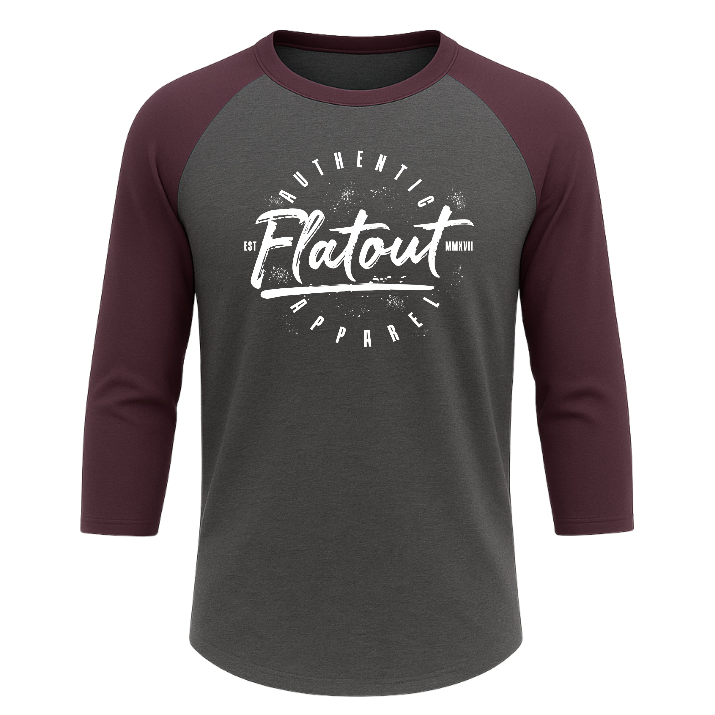 FA Raglan 3/4 (Burgundy / Charcoal)