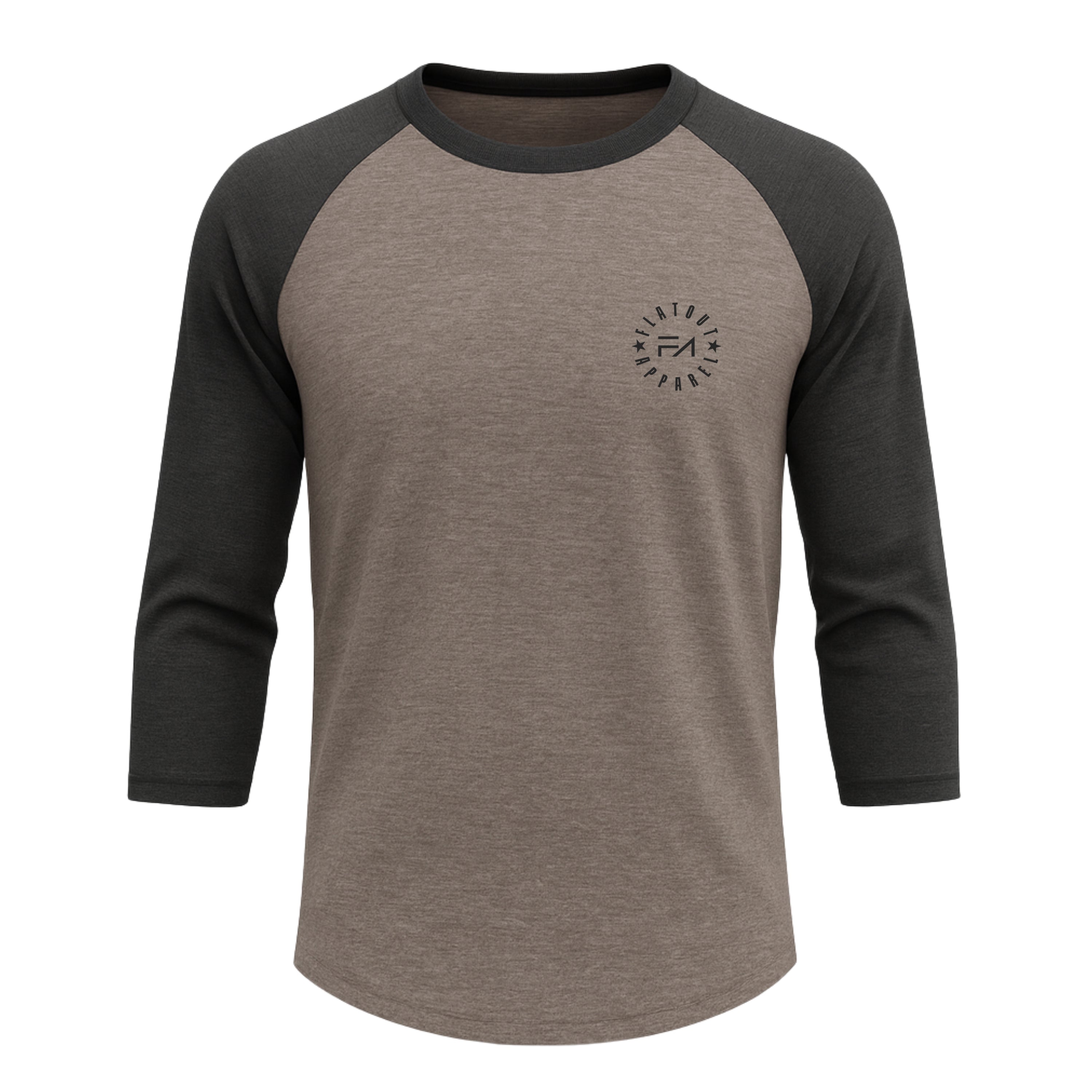FA Raglan 3/4 (Charcoal / Heather Brown)