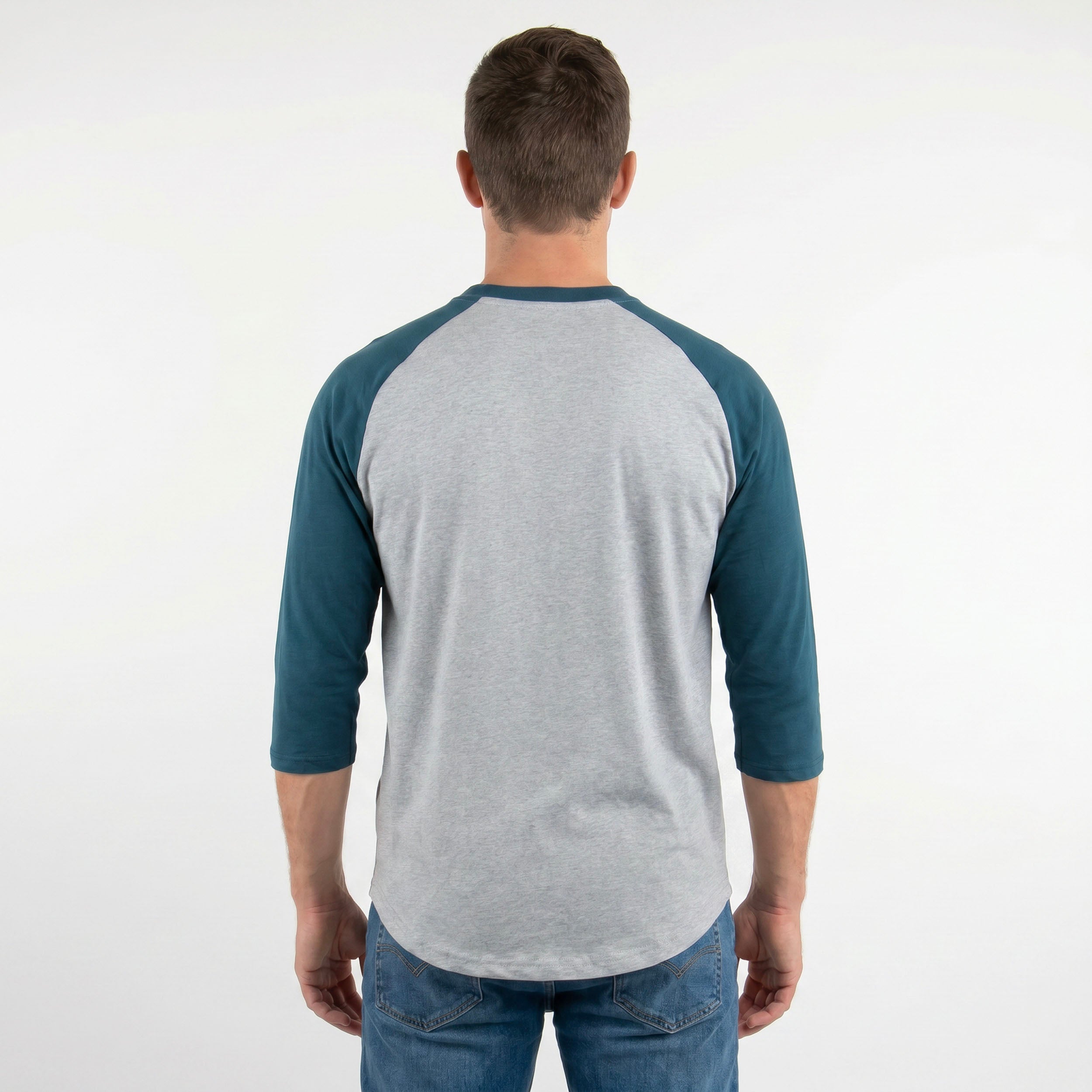 FA Raglan 3/4 (Teal / Heather Grey)